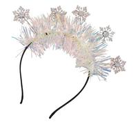 GANAZONO Bandeau de Noël Flocon de Neige Décorations Capillaires de Noël Argenté Paillettes et Feutre Antidérapant Résistant à L'usure pour Filles et Femmes Accessoire Photo