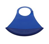 GANAZONO Bavoir Adulte Silicone Imperméable pour Personnes Âgées et Confortable avec Larges Bretelles Protection Salive et Taches Facile à Porter et Résistant Couleur Bleu Foncé