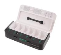 GANAZONO Boîte à pilules intelligente portable avec fonction économie d'énergie et capacité trois compartiments pour le rangement et rappel des médicaments en extérieur