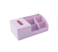 GANAZONO Boîte de Rangement Cosmétique Multifonction en Plastique Violet Organiseur de Bureau Compact pour Maquillage et Mouchoirs Porte-Pinceaux Pratique pour Chambre Maison et Bureau