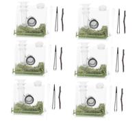 GANAZONO Boîte Transparente pour de Reptiles Enclos pour Araignées Sauteuses Caisse de Saut en Acrylique Trou Respirant Terrarium pour Serpents et Petits Reptiles Kit d'entretien