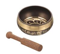 GANAZONO Bol Chantant Tibétain Léger avec Baguette en Bois Bol Méditation Tibétain Décoratif pour Yoga et Relaxation Vintage Ésotérique