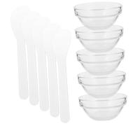 GANAZONO Bol de Masque Visage Transparent Épais avec de Mélange Blanc Outil Cosmétique DIY pour Soins Visage et Spa à Domicile ou Salon de Beauté