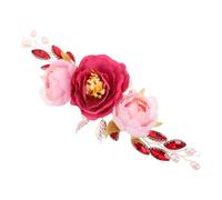 GANAZONO Bridal Headband avec Guirlande de Artificielles Accessoire Floral Élégant pour Mariage Chinois Couronne Romantique pour Mariée et Soirée Prom