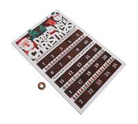 GANAZONO Calendrier de Compte à Rebours en Bois 25 Jours de Noël Style Ferme avec Couronne Amovible Décoration Murale de Table Festive pour Noël