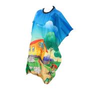 GANAZONO Cape de Coiffure Garçon et Filles Imperméable en Polyester Motif Dessin Animé Bleu Tablier Coupe Cheveux Léger et Respirant 1 Pièce Protection Vêtements pour Coiffure Garçons