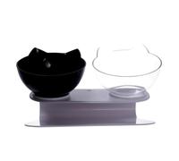 GANAZONO Chat Double avec Oreilles Bol Incliné Plastique Sûr Anti-Renversement Design Créatif et Détachable Bol Ludique pour Nourriture et Eau pour Chat et Chien
