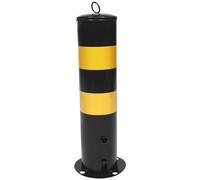 GANAZONO Colonne D'avertissement de Sécurité en Acier Noir Fixation Solide, Barrière de Sécurité pour Prévention des Collisions et Délimitation des Zones Interdites