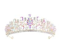 GANAZONO Couronne de Mariée Baroque en Strass et Cristal Serrage-Tête Doré avec Cristaux AB Diadème Vintage pour Cortège Nuptial Séance Photo et Cérémonie Élégante