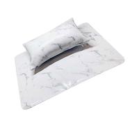 GANAZONO Coussin Repose-main Manucure Format Compact Tapis de Table Blanc Marbre Accessoire Nail Art Professionnel Salon Beauté