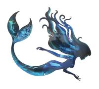 GANAZONO Décoration Murale Sirène Métal Résistante pour Jardin et Intérieur Art Mural Élégant pour Patio et Piscine Décor Artistique Polyvalent pour Maison et Extérieur