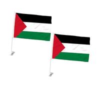 GANAZONO Drapeaux De Voiture Palestiniens 2 Pièces Drapeau National Pour Fenêtres De Voiture Décoration Festive Souple Et Solide Pour Événements Design Vibrant Et Coloré