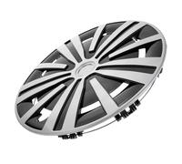 GANAZONO Enjoliveur de Roue 14 Pouces en Acier Argenté et Noir Couvre-Moyeu Robuste et Décoratif pour Jantes Automobiles Accessoire de Protection Solide pour Voiture