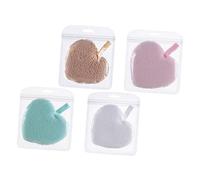 GANAZONO Éponge Démaquillante Visage Lot de 4 Pièces Forme Cœur Couleurs Assorties Exfoliante Douce pour Peau Sensible Usage Quotidien Ficelle Suspendue