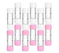 GANAZONO Étui Rigide de Rangement pour Lentilles de Contact GP, Lot de 12 Mini Boîtes Compactes Rose et Blanc, Étui de Voyage Étanche pour Lentilles Rigides Perméables aux Gaz, Protection