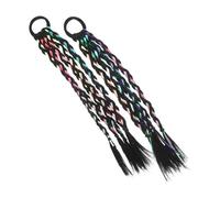 GANAZONO Extensions De Cheveux Colorées Pour Filles Perruques Synthétiques Pour Queue De Cheval Accessoires Pour Garçon Fille Postiches Pour Déguisement Tresses Halloween