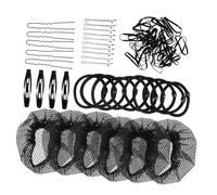 GANAZONO Filet à Cheveux Respirant Noir avec Maille Élastique Invisible, Accessoires pour Chignon en Tissu, pour Garder les Cheveux Nets Lors de Danses ou Ballets