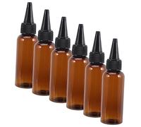 GANAZONO Flacons Applicateurs Souples En Pet Plastique Recyclable 50 Ml, Bouteilles D'huile Compressibles De Couleur Marron Bouchon Noir, Lot De 10, Pour Teinture Capillaire Et Application Précise