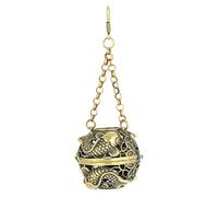 GANAZONO Forme de Bille Artisanat Burner- Brûleur D' Encensure Porte-encen Suspendue avec Chaîne- Brûleur D' en Laiton avec Couvercle pour Le Charbon en Résine