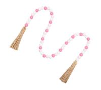 GANAZONO Guirlande de Perles en Bois Colorées Pastel, Style Champêtre, 1,5 M, Décoration Suspendue pour Saint-Valentin, Accessoire DIY pour Maison et Fête, Guirlande Décorative Écologique