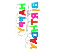 GANAZONO Guirlande Lumineuse LED 1,3 M Lettres Anglaises Multicolores, Lampe Décorative D’Anniversaire sans Piles, Décoration Intérieure pour Fête et Chambre, Éclairage Festif