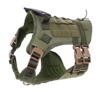GANAZONO Harnais Chien Tactique Vert Étanche et Résistant pour Chien de Taille Ajustable pour Dressage et Promenade Plein Air