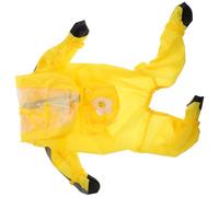 GANAZONO Imperméable pour Petits Chiens M Taille Jaune avec Protection Intégrale des Pattes Tissu Imperméable Confortable Veste de Pluie à Boutons-Pression avec Ouverture Laisse pour