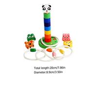 GANAZONO Jeu Anneaux Bois Éducatif pour Garçon Fille Kit de Lancer Anneaux Colorés Jeu Interactif Parent-garçon Fille pour Éveil et Patience Éducatif Garçon Fille