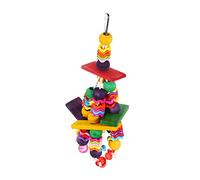 GANAZONO Jouet à Mâcher pour Perroquet Coloré en Perles de Bois Suspendu, Jouet à Mordre Solide et Sûr, Taille Moyenne, pour Cage D’Oiseaux, Divertissement pour Perroquets et Calopsittes