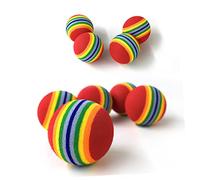 GANAZONO Jouet Balle Arc-en-Ciel Eva Léger Et Solide Petite Taille 3,5 Cm Lot de 12 pour Chiens Et Chiots Jeu Interactif D'entraînement Mastication Extérieur