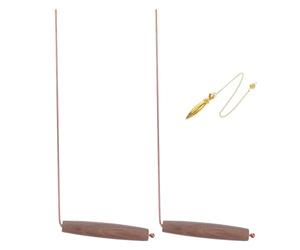 GANAZONO Kit de Baguettes de Sourcier en Cuivre Pur Pendule, Ensemble Polyvalent en Bois et Cuivre pour Exploration et Recherches Géologiques, Style Chaîne Plusieurs Styles