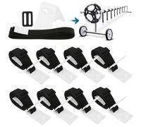 GANAZONO Kit de Fixation pour Bâche Solaire Piscine avec Sangles Nylon Adhésives Boucles et Plaques de Serrage pour Enrouleur Couverture Piscine