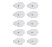 GANAZONO Lot de 10 Patchs Électrodes Massage en Silicone Blanc Autocollants Professionnels Réutilisables Compatibles Électrostimulateurs 35 MM Coussinets Confortables pour