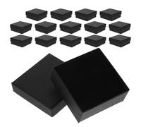 GANAZONO Lot de 15 Boîtes à Bijoux Carrées 7X7X3 CM en Papier Gaufré Noir avec Mousse Intérieure Coffrets D’Emballage pour Colliers Bracelets et Boucles D’Oreilles Boîte Présent