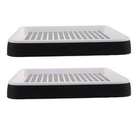 GANAZONO Lot de 2 Bacs à Litière Carrés pour Lapin Cochon D’Inde Furet et Hamster Plastique Anti-Fuite Noir et Blanc Entraîneur de Propreté pour Petits Animaux Toilettes Solide et