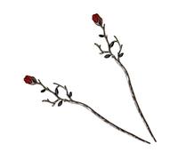 GANAZONO Lot de 2 Baguettes à Fleurs en Alliage Épingles à Chignon Fleurie, Bords Lisses, Design Rétro Élégant pour Créer un Chignon Stylé