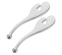 GANAZONO Lot de 2 Bâtons de Massage Yeux en Métal Argenté Applicateurs Compacts pour Soin du Contour des Yeux Outils D’Application de Crème et Sérum Accessoires Portables pour Soins