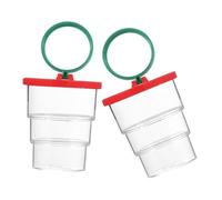 GANAZONO Lot de 2 Boîtes à Insectes Loupe Observation Grossissante Boîte d'Exploration Rouge pour Activités Scientifiques en Extérieur et Scolaires