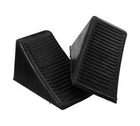 GANAZONO Lot de 2 Cales de Roue en Caoutchouc 16X9X9 CM avec Anneau - Butées de Stationnement Antidérapantes pour Petites Voitures - Blocs de Calage pour Remorque et Garage