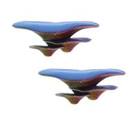 GANAZONO Lot de 2 Décorations Champignons Artificiels 3D Imprimés Jaune Bleu Violet Accessoires pour Aquarium et Terrarium de Reptiles Cachette Multifonctionnelle Résistante à l'eau