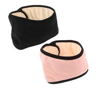 GANAZONO Lot de 2 Masques de Sommeil Cache-Oreilles Doux en Tissu Polaire Isolant Bandeau Ajustable Protection Oculaire et Auriculaire pour Dormir Côté Voyage et Usage Domestique Noir