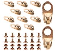 GANAZONO Lot de 20 Boucles de Chaussure en Alliage Léger 195 MM Couleur Or Clair Crochets à Œillets 7X8 MM pour Bottes de Randonnée et Escalade Accessoires de Réparation Résistants et