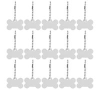 GANAZONO Lot de 20 Médailles pour Chiens par Sublimation, Pendentifs Nominatif Os en Alliage D'aluminium, Étiquettes Vierges Solide pour Identification et Anti-Perte, Accessoires