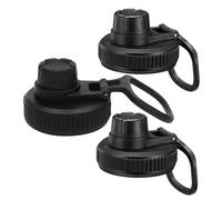 GANAZONO Lot de 3 Bouchons de Bouteille Anti-Fuite en PP Noir Bec Verseur Large Ouverture Couvercles Étanches pour Gourde Isotherme Sport Pratiques pour Boire Directement en Plein Air
