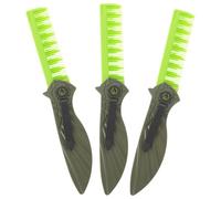 GANAZONO Lot de 3 Peignes à Barbe et Cheveux Pliables Verts - Peigne de Voyage Portable à Dents Larges Antistatique Multifonction pour Hommes Coiffage Professionnel et Toilettage au