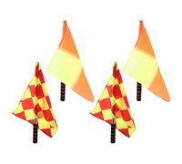 GANAZONO Lot de 4 Drapeaux d’Arbitre à Motif Quadrillé Légers et Résistants Signalisation Haute Visibilité pour Football Rugby et Compétitions Sportives Drapeaux de Remplacement pour