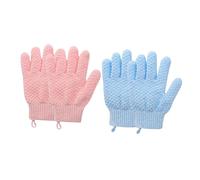 GANAZONO Lot de 4 Exfoliants de Bain et Bain en Jacquard, Couleur Bleu et Rose, Élimination des Peaux Mortes sur Corps, Visage et Dos, Convient pour Soins Quotidiens