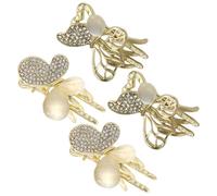 GANAZONO Lot de 4 Petites Pinces à Cheveux Ornées D'opale et Strass, Accessoires pour Cheveux Femme et Fille, Coiffure Demi-attachée Élégante, Design Ajouré et Éclatant
