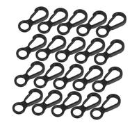 GANAZONO Lot de 50 Crochets Mini 8 en Pom Noir pour Équipement Outdoor et Tentes, Surface Antidérapante, Capacité de Charge, pour Voyages Quotidiens et Aventures en Plein Air