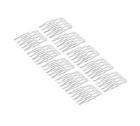 GANAZONO Lot de 50 Peignes à Cheveux à 5 Dents Argentés, Outil Coiffure DIY pour Femmes et Filles, Accessoires Coiffage Faits Maison, Compatibles Styles Variés, Texture Lisse, Usage Prolongé